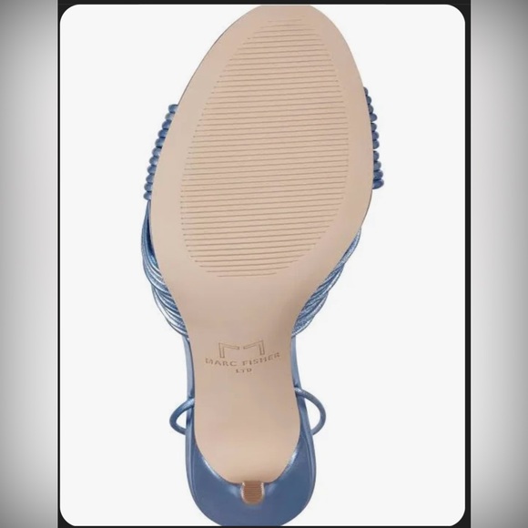 BRAND NEW Marc Fisher Brista Ankle Wrap Heeled Sandal- Light Blue Sz 7.5 - Picture 5 of 5